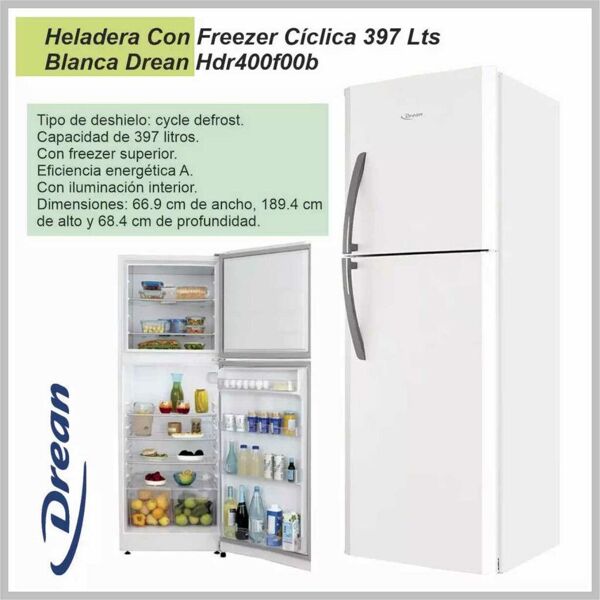Heladera con Freezer CIC DREAN Blanco HDR400F00B - Ciclica